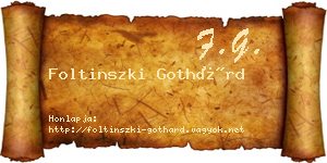 Foltinszki Gothárd névjegykártya